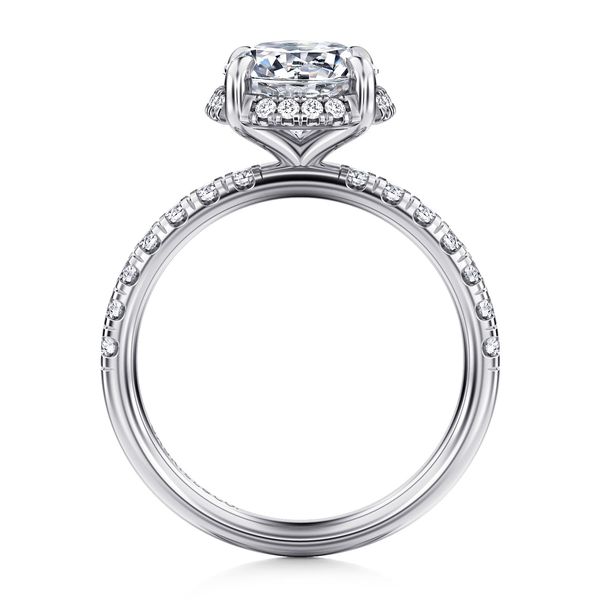 Round Tilted Diamond Halo and Shank Semi Mount Image 2 Meigs Jewelry Tahlequah, OK