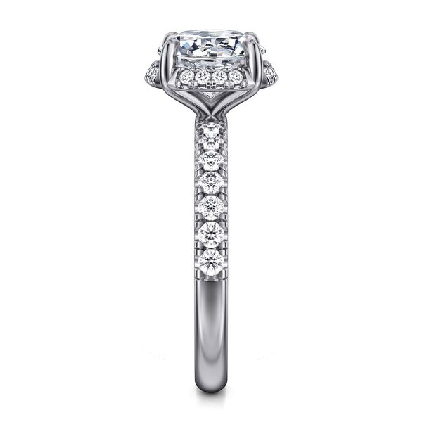 Round Tilted Diamond Halo and Shank Semi Mount Image 4 Meigs Jewelry Tahlequah, OK