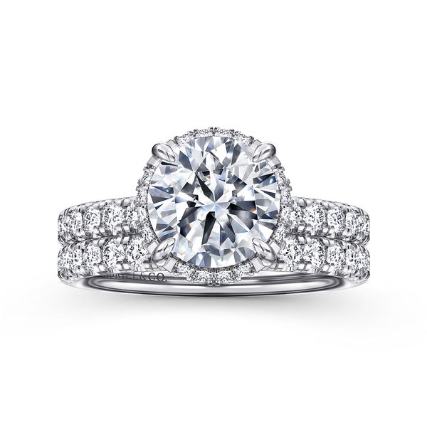 Round Tilted Diamond Halo and Shank Semi Mount Image 5 Meigs Jewelry Tahlequah, OK