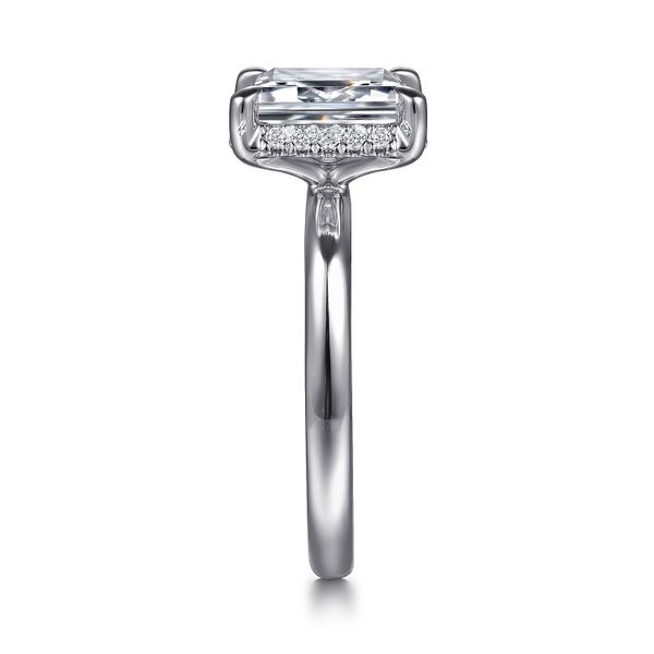 Emerald Cut Tilted Diamond Halo Semi Mount Image 4 Meigs Jewelry Tahlequah, OK