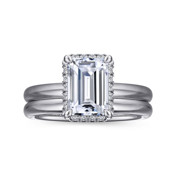 Emerald Cut Tilted Diamond Halo Semi Mount Image 5 Meigs Jewelry Tahlequah, OK