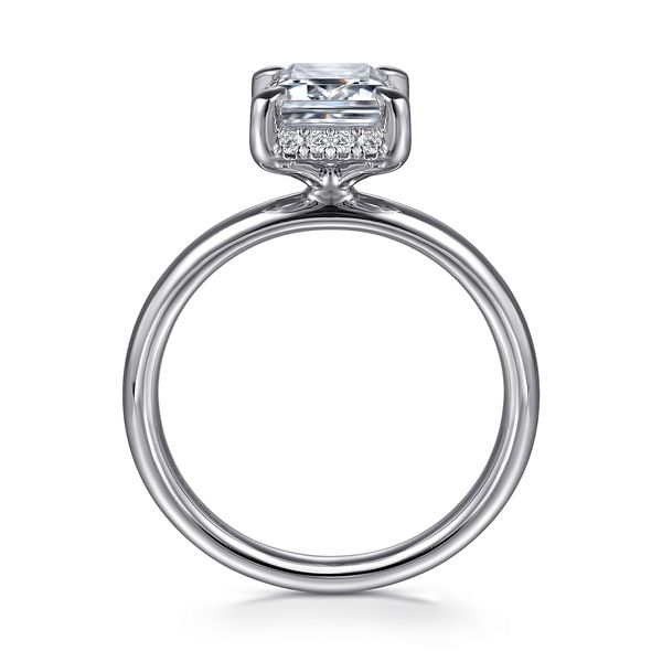 Emerald Cut Tilted Diamond Halo Semi Mount Image 2 Meigs Jewelry Tahlequah, OK