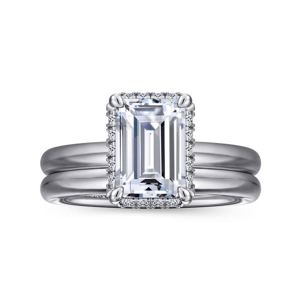 Emerald Cut Tilted Diamond Halo Semi Mount Image 5 Meigs Jewelry Tahlequah, OK