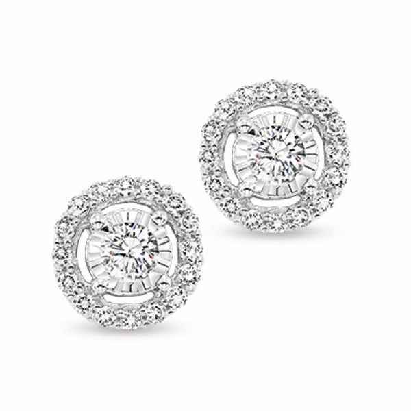 .25CTW Diamond Halo Earrings Meigs Jewelry Tahlequah, OK
