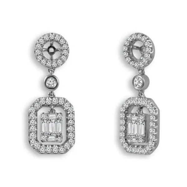 Round & Baguette Dangle Earring Jackets Meigs Jewelry Tahlequah, OK