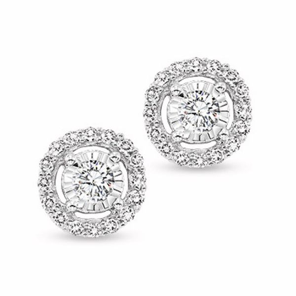 1.0CT Diamond Halo Earrings Meigs Jewelry Tahlequah, OK