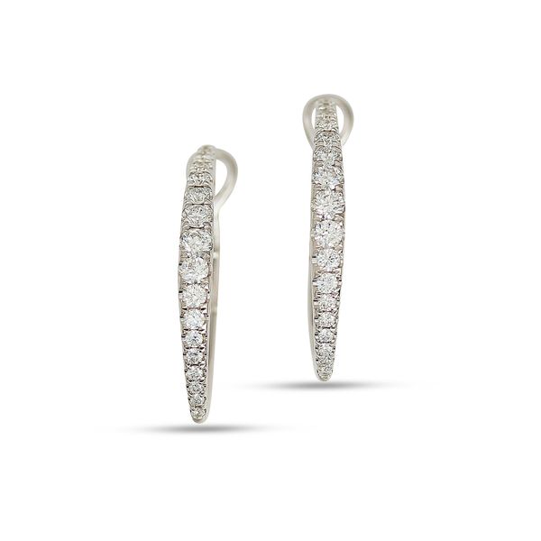 White Gold Marquise Shaped Diamond Hoop Earrings Meigs Jewelry Tahlequah, OK