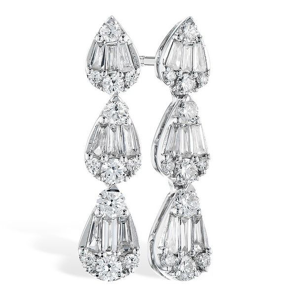 14k White Gold Diamond Dangle Earrings Meigs Jewelry Tahlequah, OK