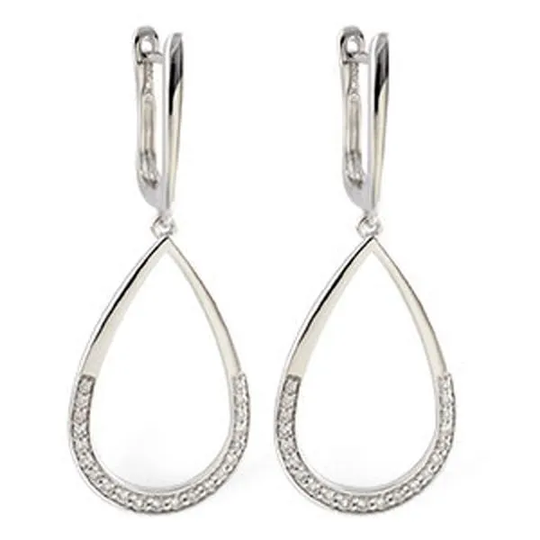 White Gold Loop Diamond Earrings Meigs Jewelry Tahlequah, OK