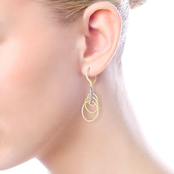 14k Two Tone 3 Loop Earrings Image 2 Meigs Jewelry Tahlequah, OK