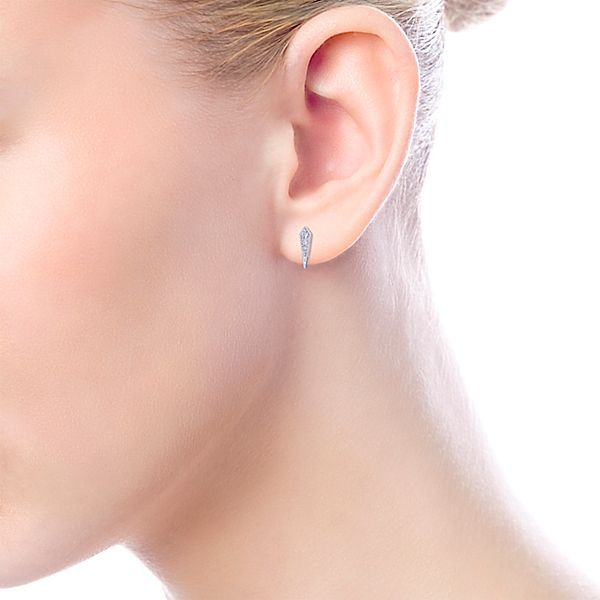 14k White Gold Pointed Diamond Stud Earrings Image 3 Meigs Jewelry Tahlequah, OK