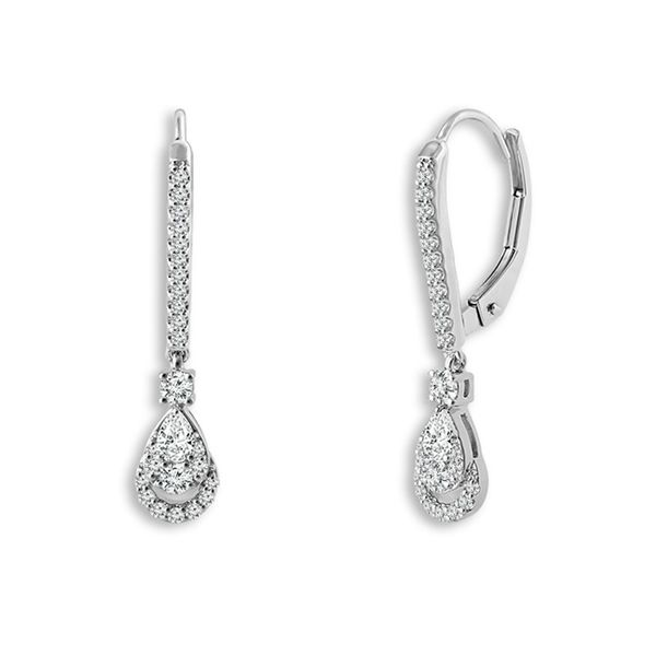 14k White Gold Diamond Lever Back Earrings Meigs Jewelry Tahlequah, OK