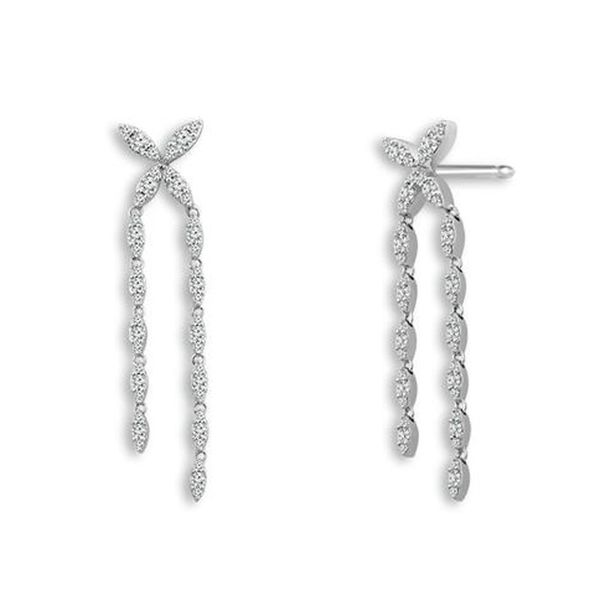 White Gold Diamond Dangle Earrings Meigs Jewelry Tahlequah, OK