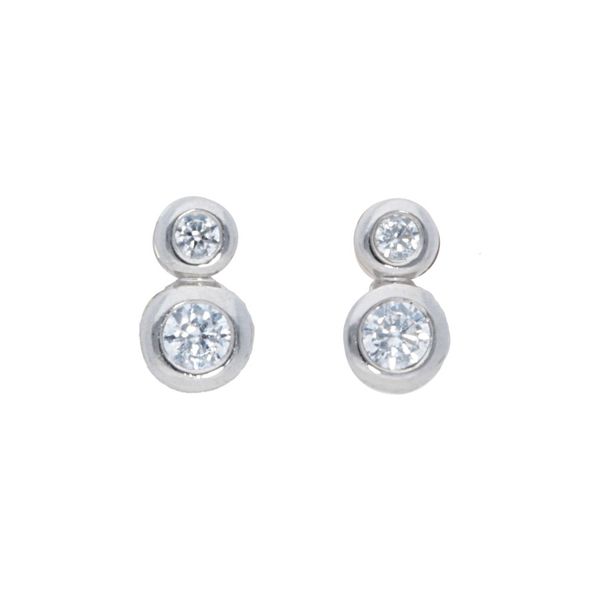 Round Diamond Bezel Earrings Meigs Jewelry Tahlequah, OK