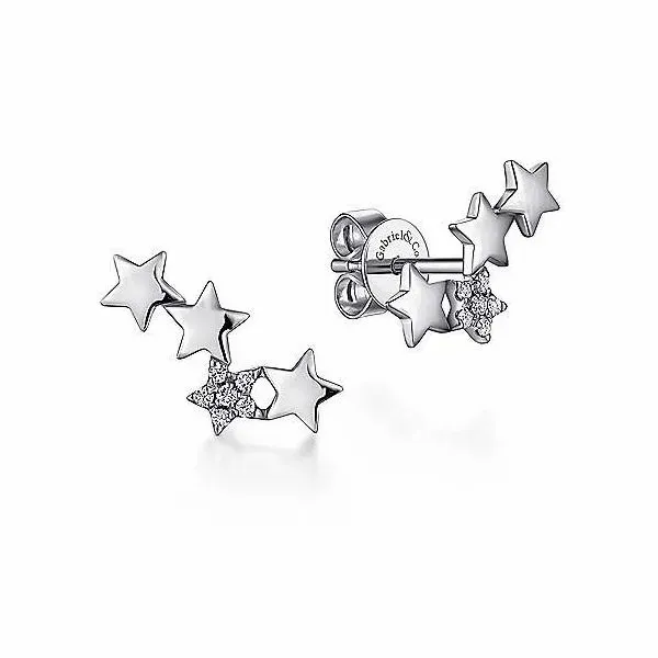 Gabriel & Co. Diamond Star Climber Earrings Meigs Jewelry Tahlequah, OK