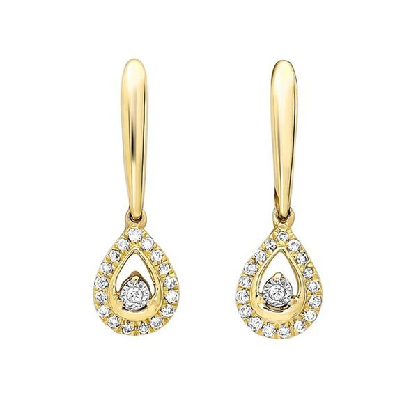 Yellow Gold Diamond Dangle Earrings Meigs Jewelry Tahlequah, OK