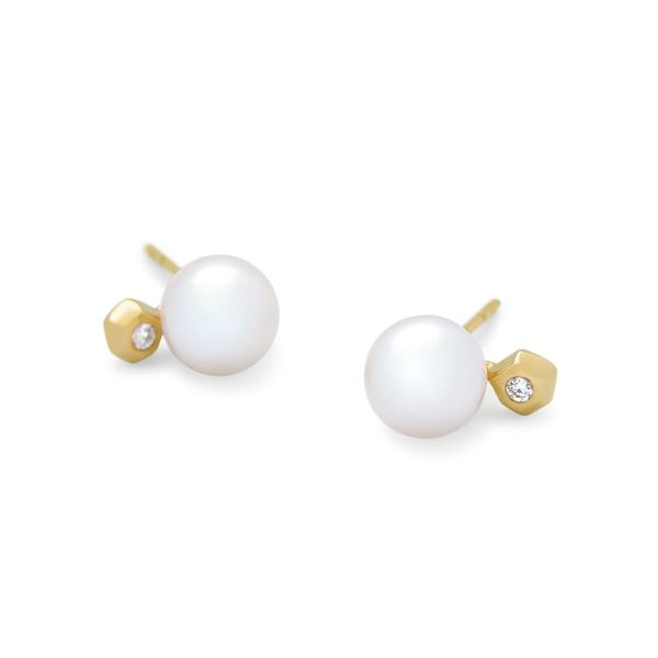 Kendra Scott Cathleen Pearl & Diamond Stud Earrings Meigs Jewelry Tahlequah, OK