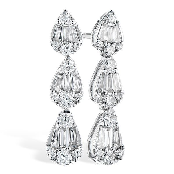 White Gold Diamond Dangle Earrings Meigs Jewelry Tahlequah, OK