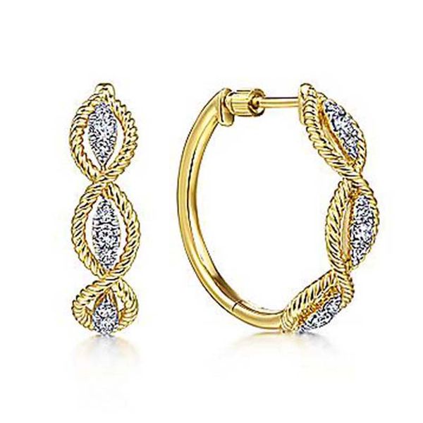 Gabriel & Co. Small Diamond Hoop Earrings Meigs Jewelry Tahlequah, OK