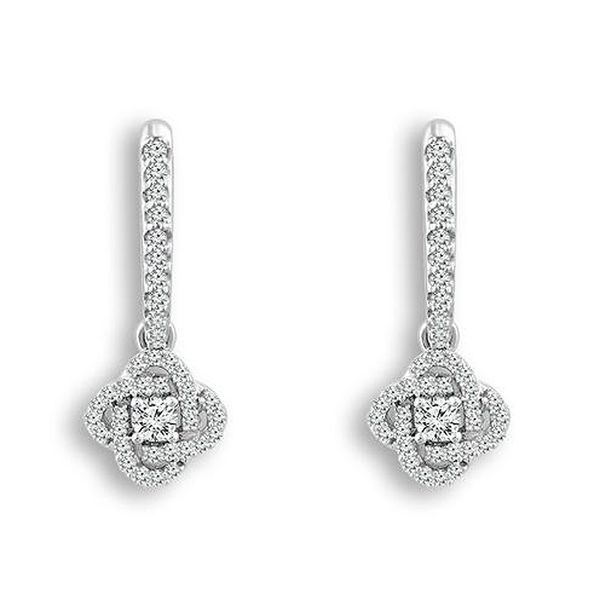 White Gold Love's Crossing Diamond Dangle Earrings Meigs Jewelry Tahlequah, OK
