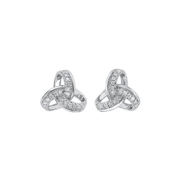 White Gold Diamond Knot Stud Earrings Meigs Jewelry Tahlequah, OK