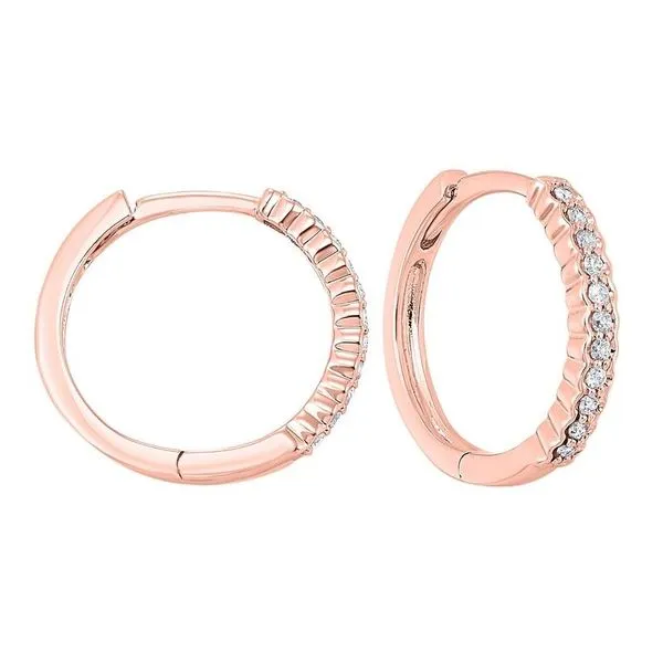 Rose Gold Diamond Hoop Earrings Meigs Jewelry Tahlequah, OK