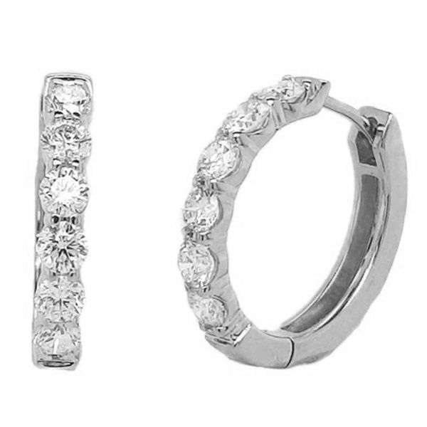 White Gold Diamond Hoop Earrings Meigs Jewelry Tahlequah, OK