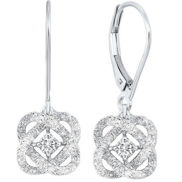 White Gold Loves Crossing Diamond Earrings Meigs Jewelry Tahlequah, OK