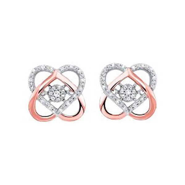 Two Tone Loves Crossing Diamond Stud Earrings Meigs Jewelry Tahlequah, OK