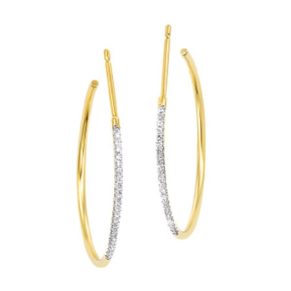 Yellow Gold Diamond Hoop Earrings Meigs Jewelry Tahlequah, OK