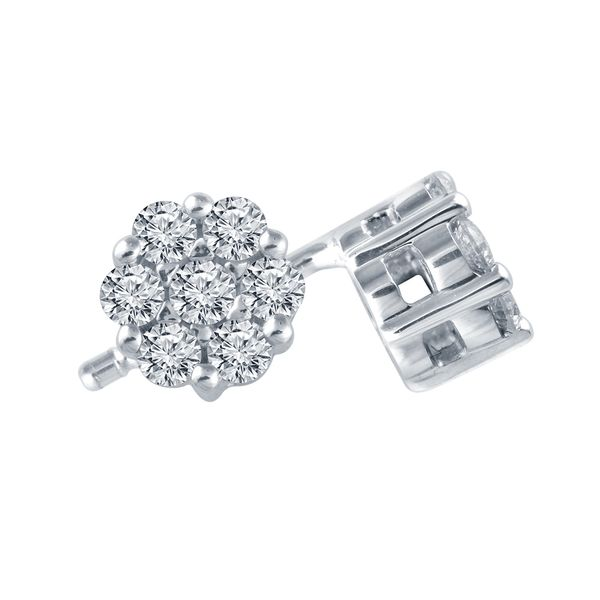 White Gold Diamond Cluster Stud Earrings Meigs Jewelry Tahlequah, OK
