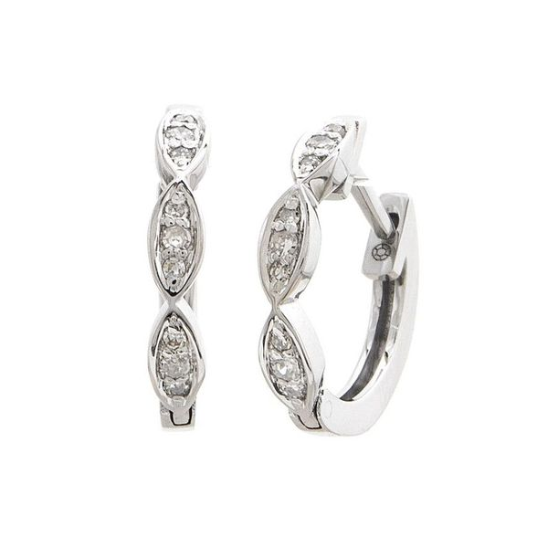 White Gold Small Diamond Hoop Earrings Meigs Jewelry Tahlequah, OK