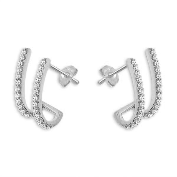White Gold Diamond Climber Earrings Meigs Jewelry Tahlequah, OK