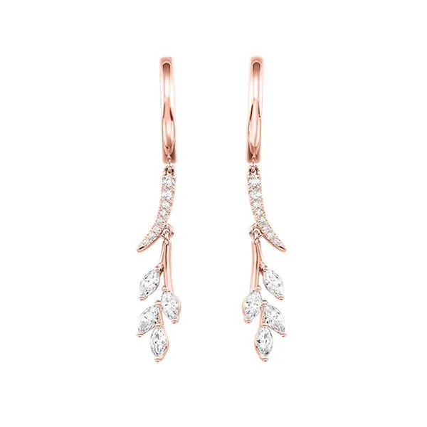 Rose Gold Diamond Dangle Earrings Meigs Jewelry Tahlequah, OK