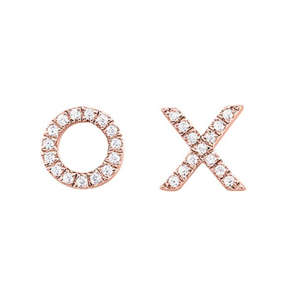 Rose Gold XO Diamond Stud Earrings Meigs Jewelry Tahlequah, OK