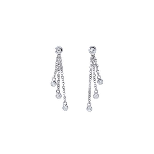 White Gold Diamond Waterfall Earrings Meigs Jewelry Tahlequah, OK