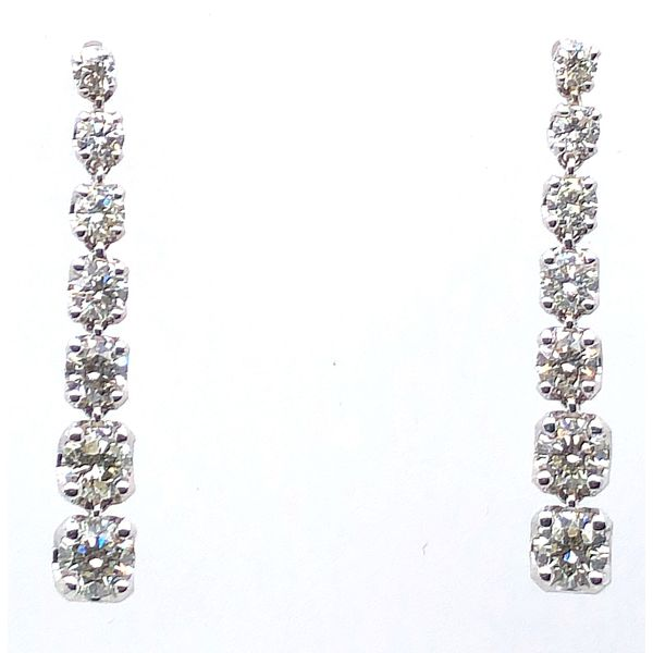 White Gold Diamond Drop Earrings Meigs Jewelry Tahlequah, OK