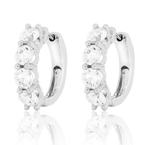 White Gold Diamond Huggie Earrings Meigs Jewelry Tahlequah, OK