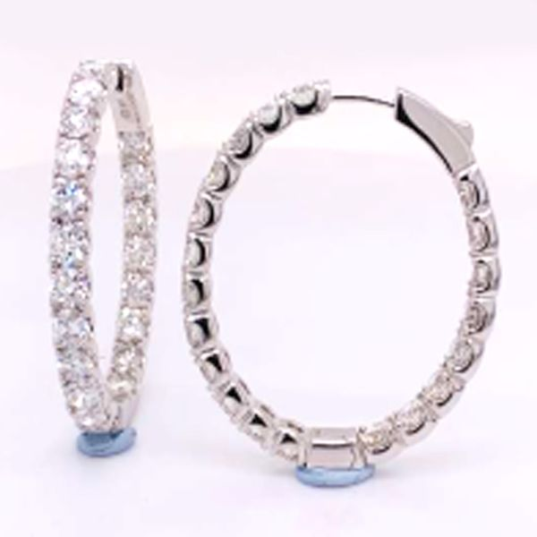 White Gold Diamond In/Out Hoop Earrings Meigs Jewelry Tahlequah, OK