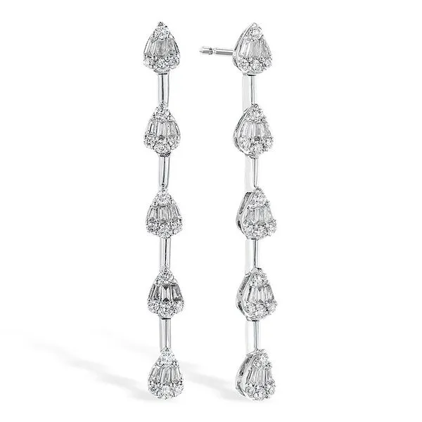 White Gold Diamond Drop Earrings Meigs Jewelry Tahlequah, OK