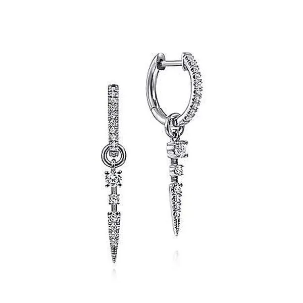 Gabriel & Co. Diamond Huggie Earrings w/Drops Meigs Jewelry Tahlequah, OK