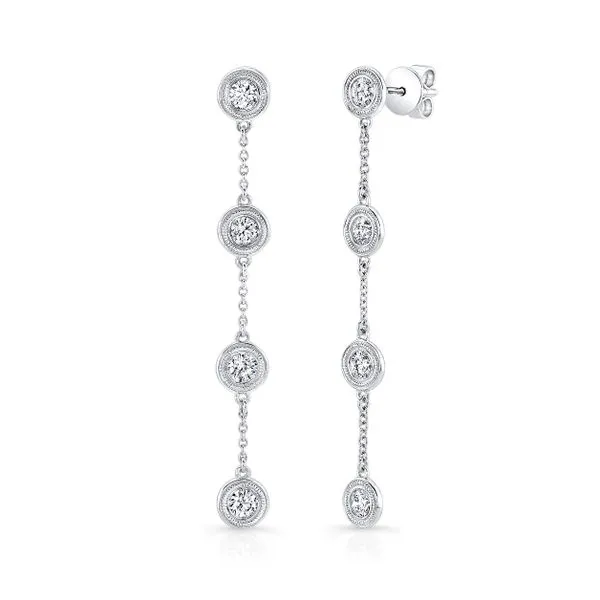 White Gold Diamond By The Yard Drop Earrings Meigs Jewelry Tahlequah, OK