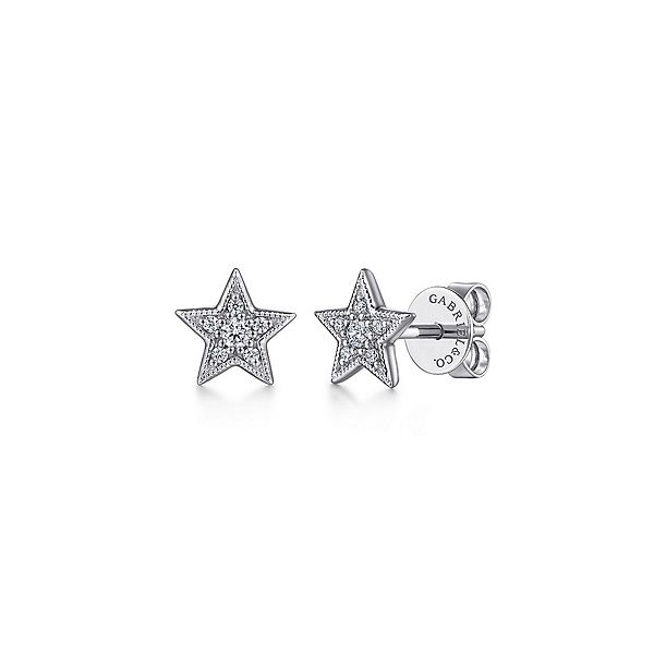 Gabriel & Co. White Gold Diamond Star Stud Earrings Meigs Jewelry Tahlequah, OK