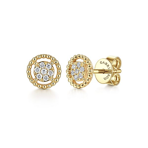 Gabriel & Co. Yellow Gold Bujukan Earrings 001-150-04314 | Meigs ...