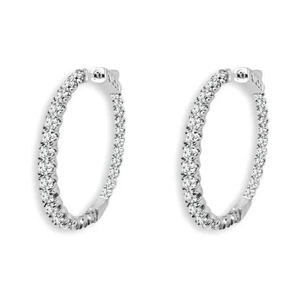 White Gold Diamond Hoop Earrings Meigs Jewelry Tahlequah, OK