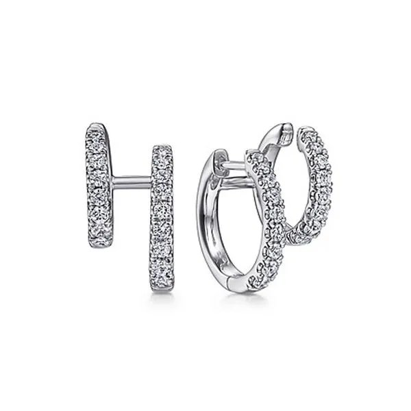 Gabriel & Co. Diamond Huggie Climber Earrings Meigs Jewelry Tahlequah, OK