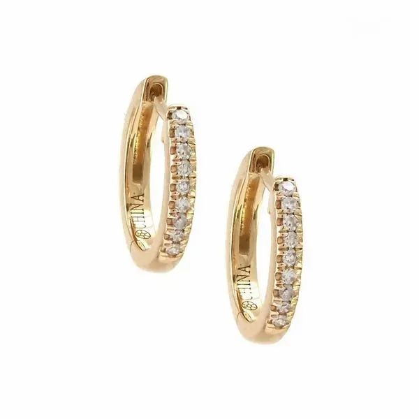 14K Yellow Gold Huggy Single Micro Pave Diamond Earring Meigs Jewelry Tahlequah, OK