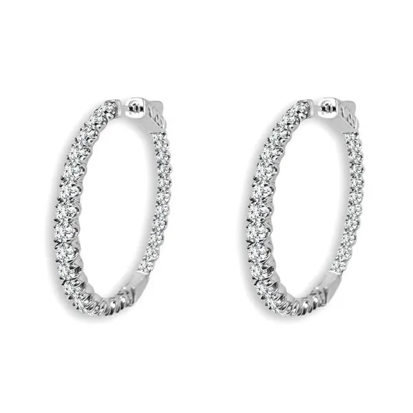 White Gold Diamond In & Out Hoops Meigs Jewelry Tahlequah, OK