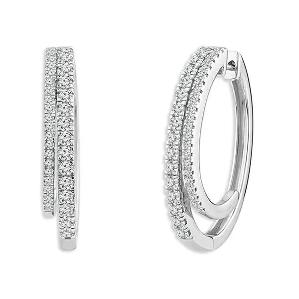 White Gold Diamond Hoop Earrings Meigs Jewelry Tahlequah, OK