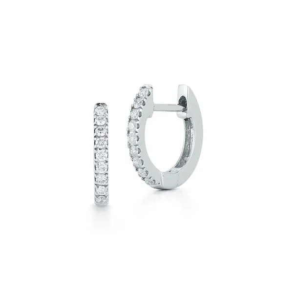 Rose Gold Small Diamond Huggie Earrings Meigs Jewelry Tahlequah, OK